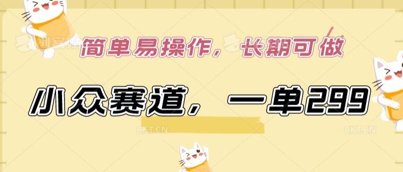 小众赛道，一单299.简单易操作，长期可做【揭秘】-东升网创