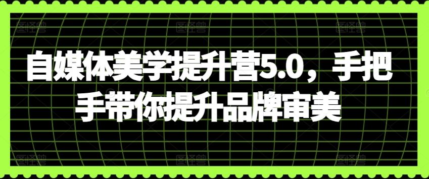 自媒体美学提升营5.0，手把手带你提升品牌审美-东升网创