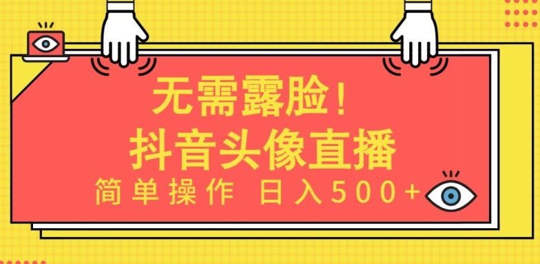 无需露脸，Ai头像直播项目，简单操作日入500+【揭秘】-东升网创