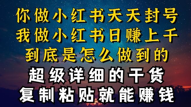 都知道小红书能引流私域变现，可为什么我能一天引流几十人变现上千，但你却频频封号违规被限流【揭秘】-东升网创