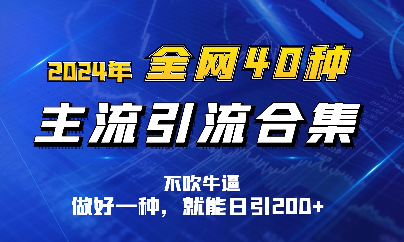 2024年全网40种暴力引流合计，做好一样就能日引100+-东升网创