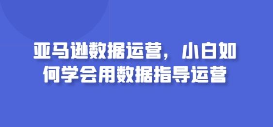 亚马逊数据运营，小白如何学会用数据指导运营-东升网创