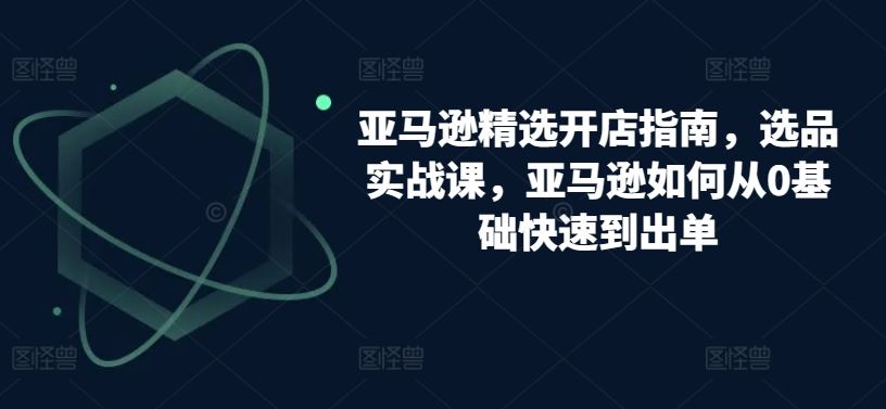 亚马逊精选开店指南，选品实战课，亚马逊如何从0基础快速到出单-东升网创