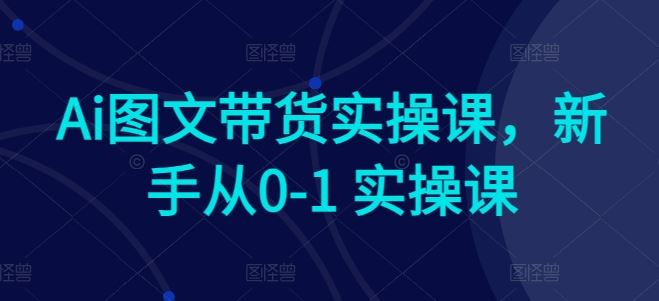 Ai图文带货实操课，新手从0-1 实操课-东升网创