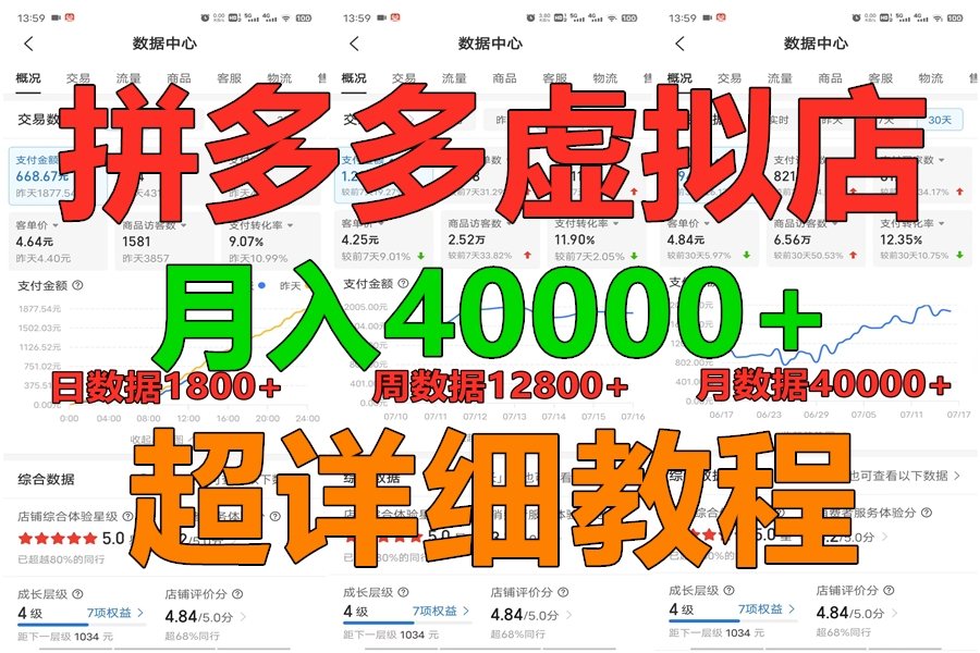 拼多多虚拟电商训练营月入40000+，全网最详细，你做你也行，暴利稳定长久-东升网创