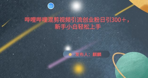 哔哩哔哩混剪视频引流创业粉日引300+，新手小白轻松上手【揭秘】-东升网创