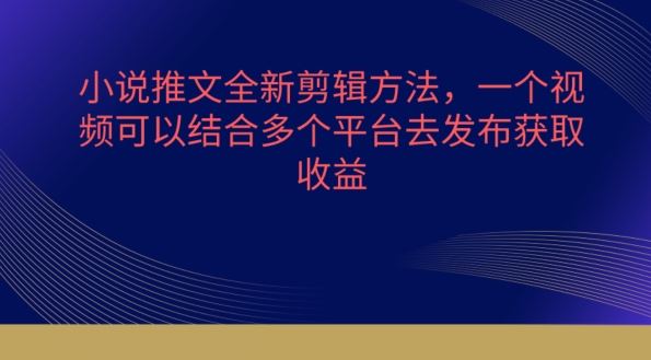 小说推文全新剪辑方法，一个视频可以结合多个平台去发布获取【揭秘】-东升网创