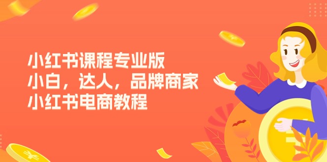 小红书课程专业版，小白，达人，品牌商家，小红书电商教程（15节）-东升网创