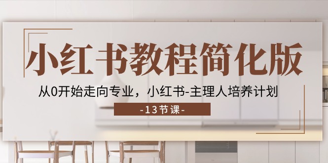 小红书教程简化版，从0开始走向专业，小红书主理人培养计划 (13节)-东升网创
