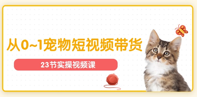 宠物行业从0~1宠物短视频带货实操课（23节课）-东升网创