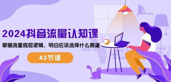 2024抖音流量认知课：掌握流量底层逻辑，明白应该选择什么赛道 (43节课)-东升网创