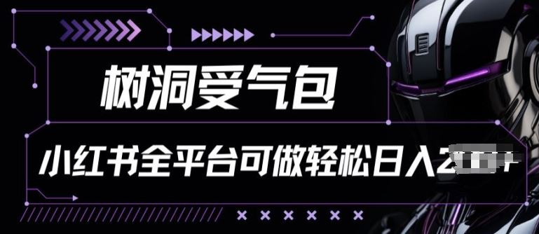 小红书等全平台树洞受气包项目，轻松日入一两张【揭秘】-东升网创