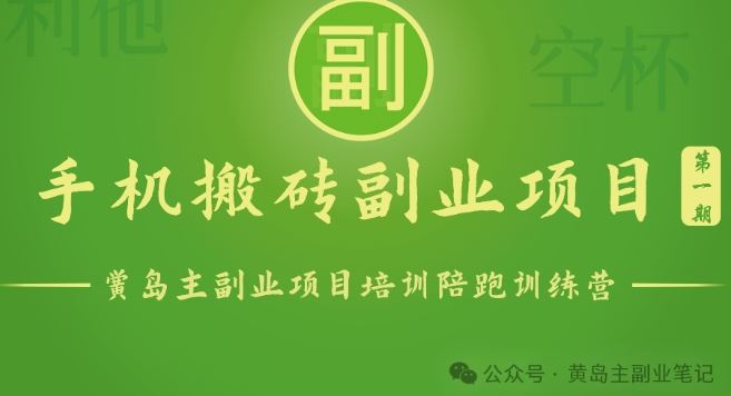 手机搬砖小副业项目训练营1.0，实测1小时收益50+，一部手机轻松日入100+-东升网创