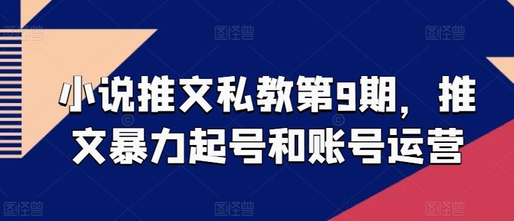 小说推文私教第9期，推文暴力起号和账号运营-东升网创