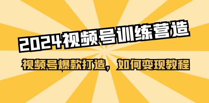 2024视频号训练营，视频号爆款打造，如何变现教程（20节课）-东升网创