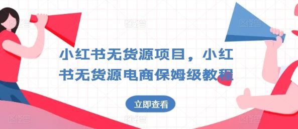 小红书无货源项目，小红书无货源电商保姆级教程【揭秘】-东升网创