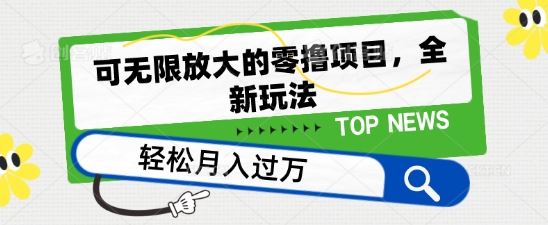 可无限放大的零撸项目，全新玩法，一天单机撸个50+没问题【揭秘】-东升网创
