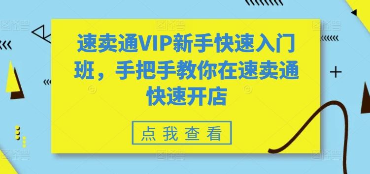 速卖通VIP新手快速入门班，手把手教你在速卖通快速开店-东升网创