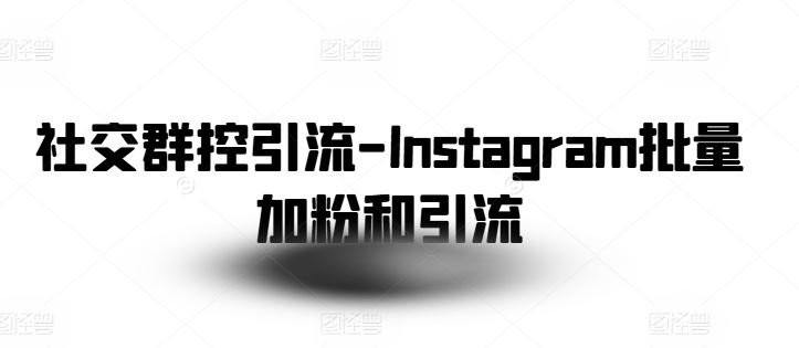 社交群控引流-Instagram批量加粉和引流-东升网创