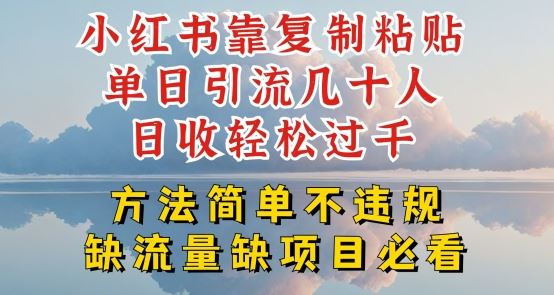 小红书靠复制粘贴单日引流几十人目收轻松过千，方法简单不违规【揭秘】-东升网创