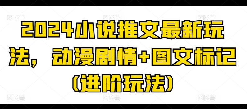 2024小说推文最新玩法，动漫剧情+图文标记(进阶玩法)-东升网创