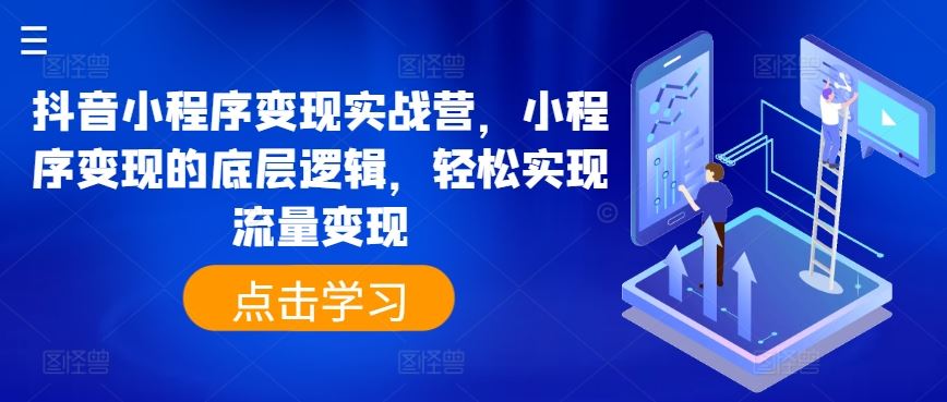 抖音小程序变现实战营，小程序变现的底层逻辑，轻松实现流量变现-东升网创