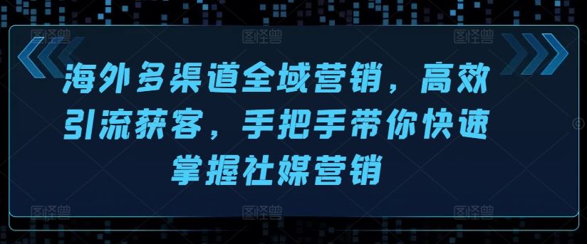 海外多渠道全域营销，高效引流获客，手把手带你快速掌握社媒营销-东升网创