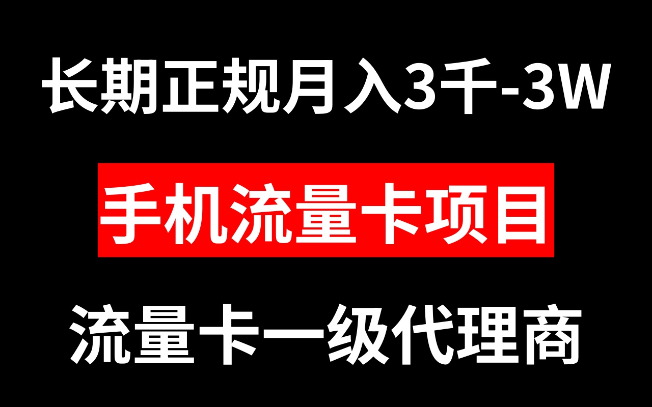 （8311期）手机流量卡代理月入3000-3W长期正规项目-东升网创