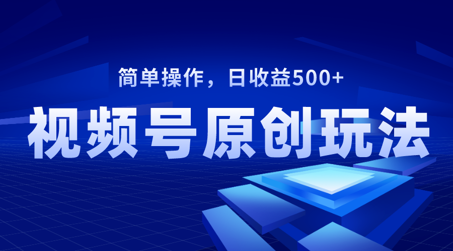 （8400期）视频号原创视频玩法，日收益500+-东升网创