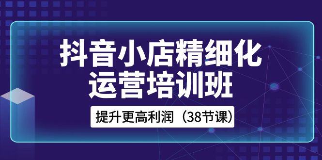 （8391期）抖音小店-精细化运营培训班，提升更高利润（38节课）-东升网创