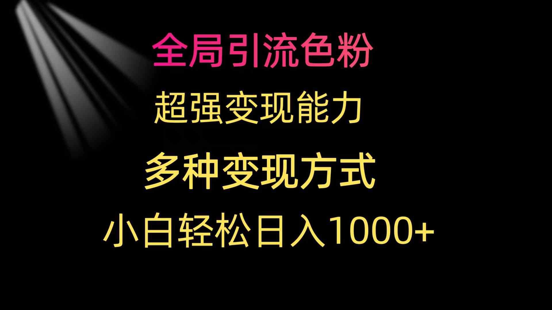 （9680期）全局引流色粉 超强变现能力 多种变现方式 小白轻松日入1000+-东升网创