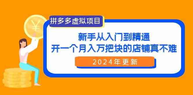 （9744期）拼多多虚拟项目：入门到精通，开一个月入万把块的店铺 真不难（24年更新）-东升网创