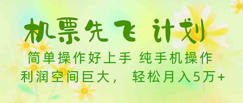 （10038期）机票先飞计划！里程积分兑换机票售卖赚差价，利润空间巨大，小白月入5万+-东升网创