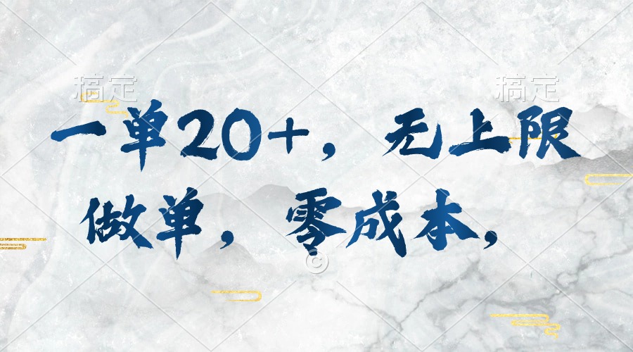 （10455期）一单20+，无上限做单，零成本，执行就有收入-东升网创