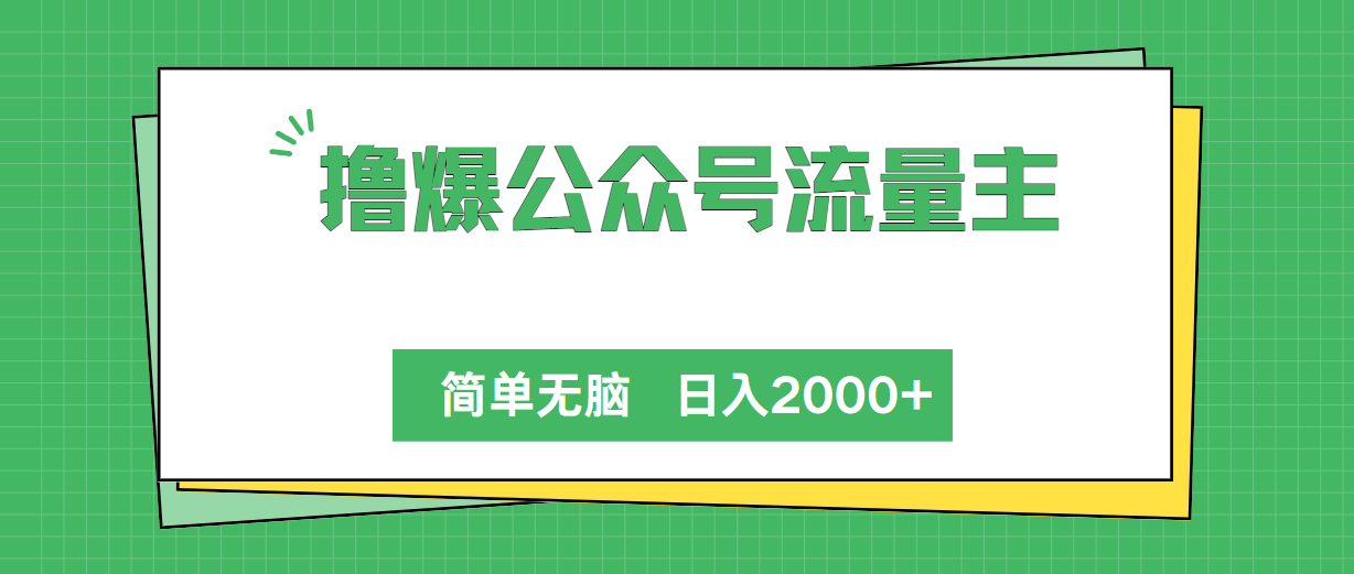 （10310期）撸爆公众号流量主，简单无脑，单日变现2000+-东升网创