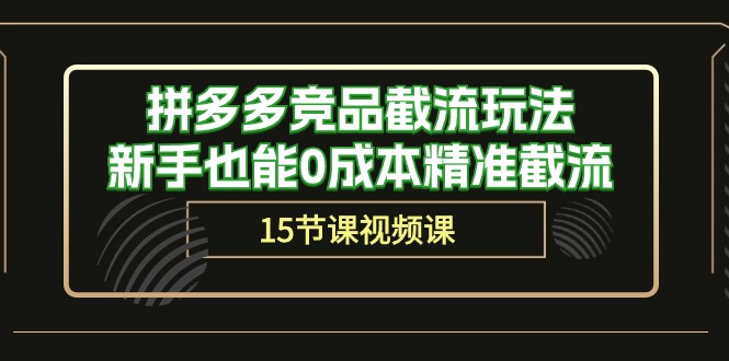 （10301期）拼多多竞品截流玩法，新手也能0成本精准截流（15节课）-东升网创
