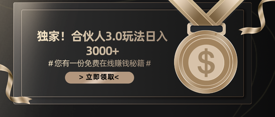 （10727期）游戏合伙人3.0，日入3000+，无限扩大的蓝海项目-东升网创