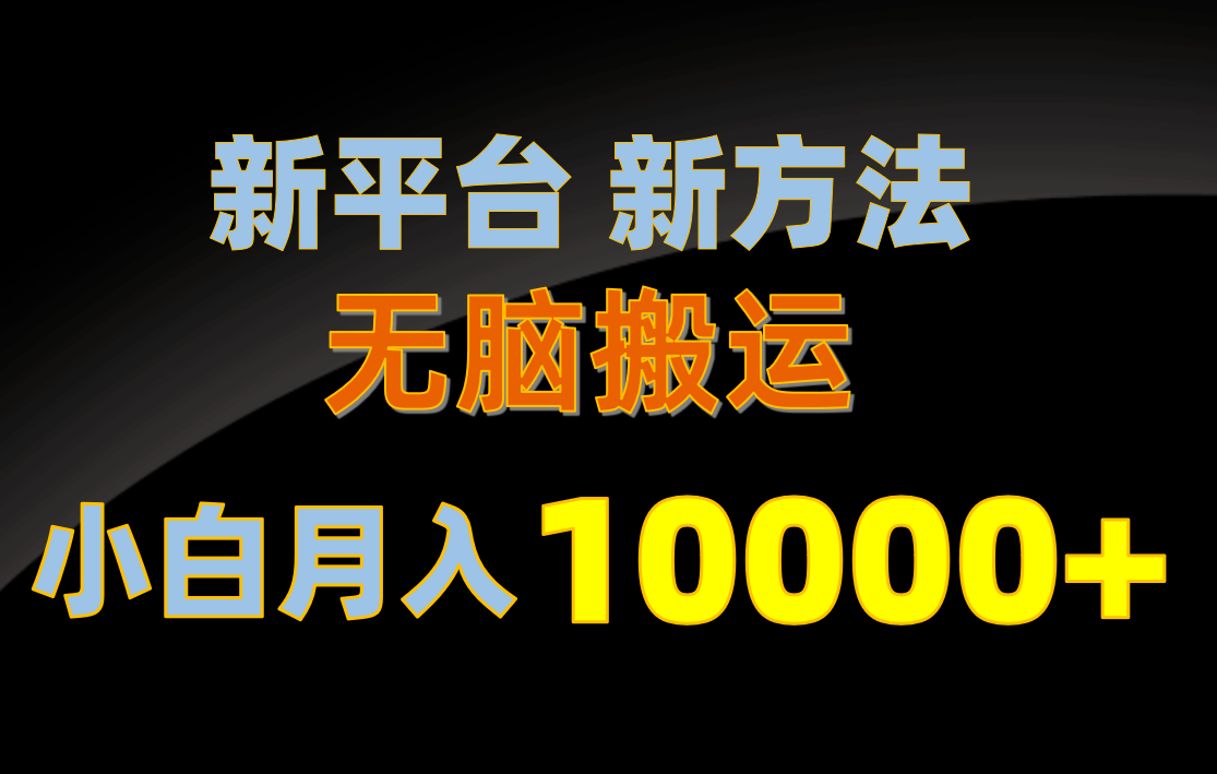 （10605期）新平台新方法，无脑搬运，月赚10000+，小白轻松上手不动脑-东升网创