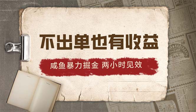 （10562期）2024咸鱼暴力掘金，不出单也有收益，两小时见效，当天突破500+-东升网创
