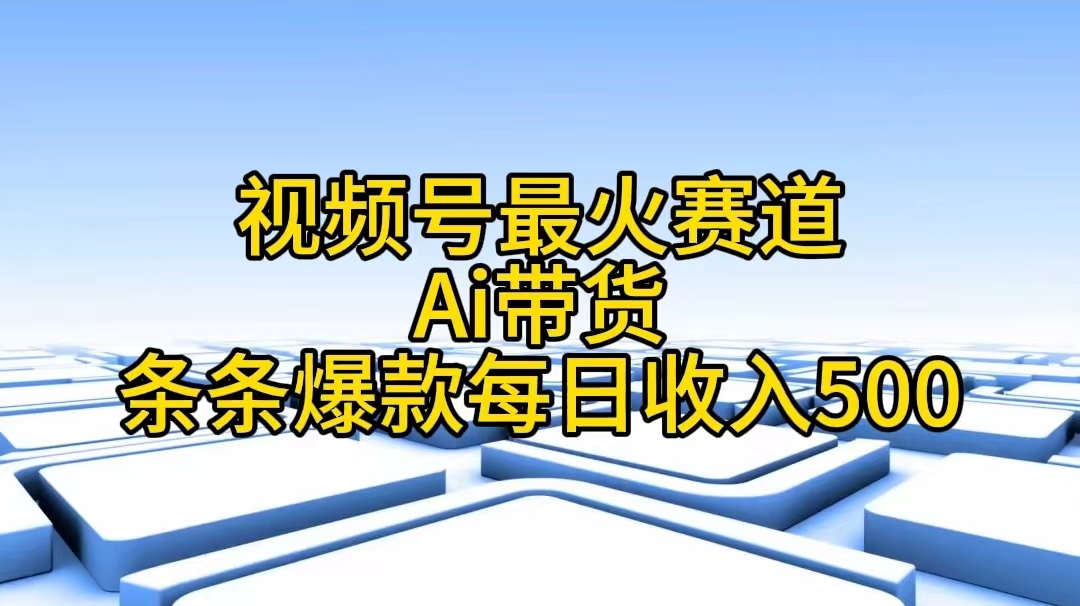 （11038期）视频号最火赛道——Ai带货条条爆款每日收入500-东升网创