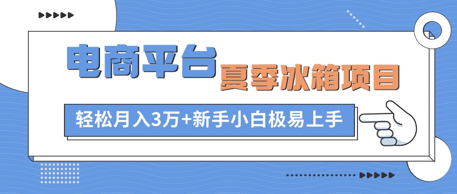 （10934期）电商平台夏季冰箱项目，轻松月入3万+，新手小白极易上手-东升网创