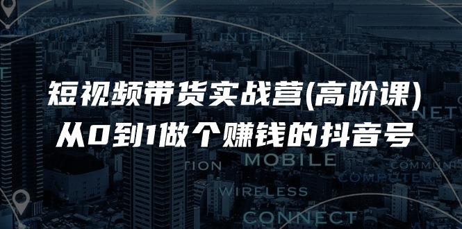 （11253期）短视频带货实战营(高阶课)，从0到1做个赚钱的抖音号（17节课）-东升网创