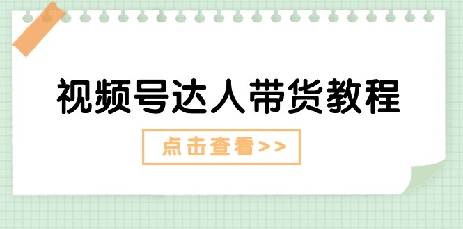 （11162期）视频号达人带货教程：达人剧情打法（长期）+达人带货广告（短期）-东升网创