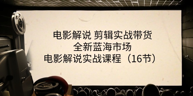 （11367期）电影解说 剪辑实战带货全新蓝海市场，电影解说实战课程（16节）-东升网创