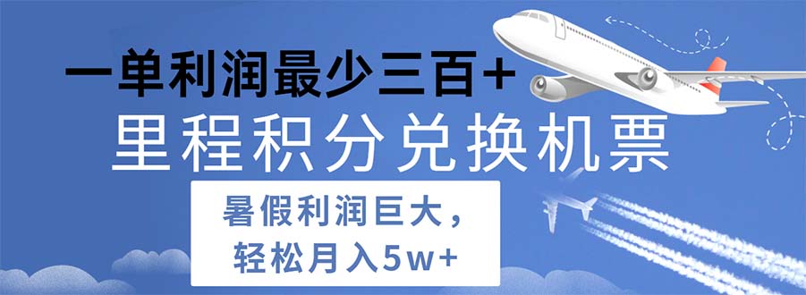 （11385期）2024暑假利润空间巨大的里程积分兑换机票项目，每一单利润最少500-东升网创