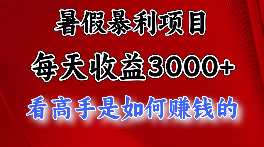 （11422期）暑假暴利项目，每天收益3000+ 努努力能达到5000+，暑假大流量来了-东升网创