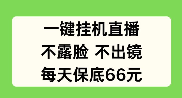 一键挂JI直播，不露脸不出境，每天保底66元【揭秘】-东升网创
