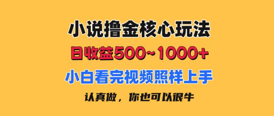 （11461期）小说撸金核心玩法，日收益500-1000+，小白看完照样上手，0成本有手就行-东升网创