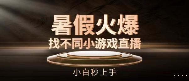 暑假火爆找不同小游戏直播间，小白秒上手【揭秘】-东升网创