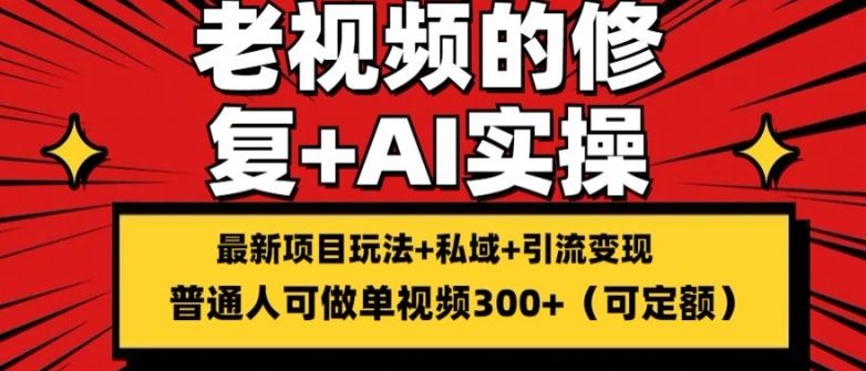 修复老视频的玩法，搬砖+引流的变现(可持久)，单条收益300+【揭秘】-东升网创